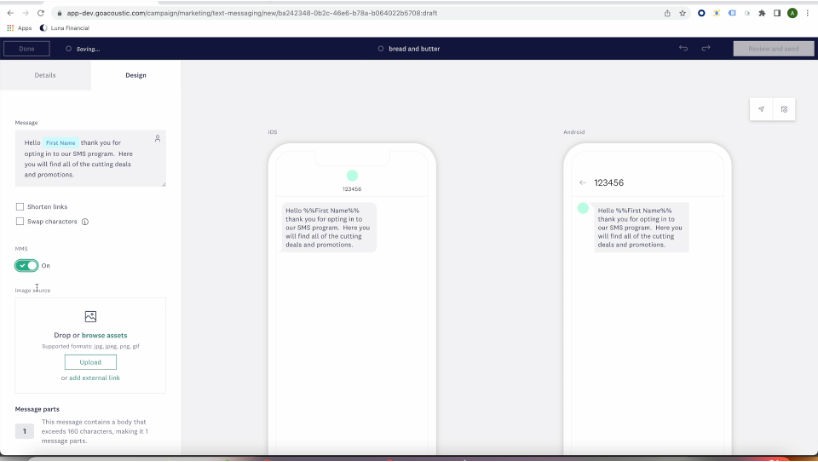 screenshot of Acoustic Marketing Cloud